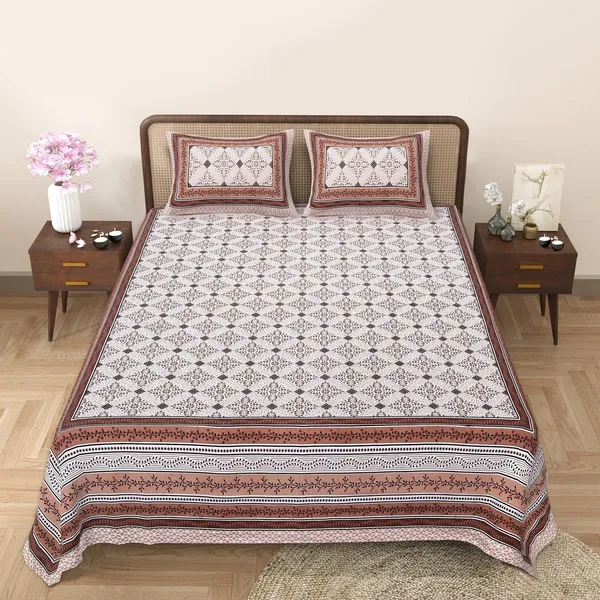 Brown_Cotton_Regal_Harmony_Double_Bedsheet_With_Pillow_Cover_90_X_108_Cmcm